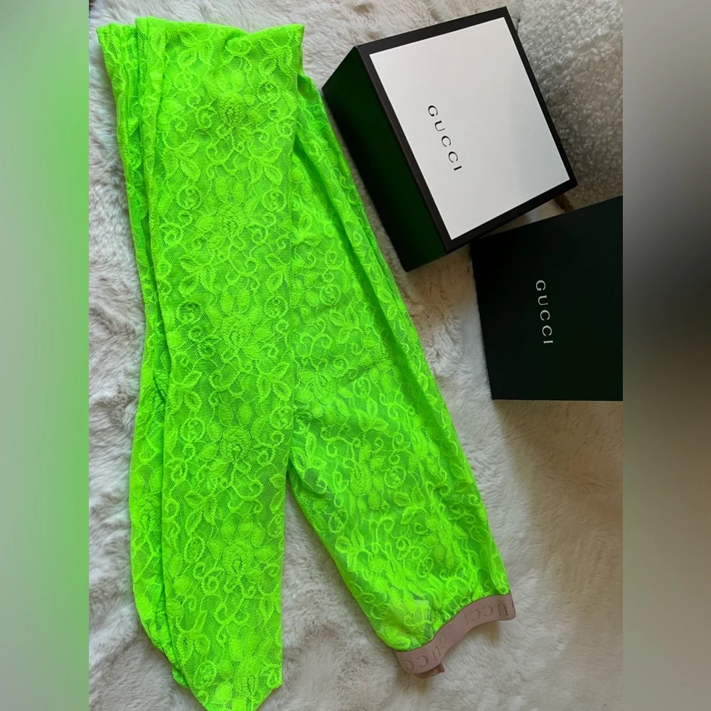 NEW Gucci Lace Tights Size L - Picture 7 of 11